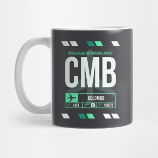 Colombo (CMB) Airport Code Baggage Tag Mug